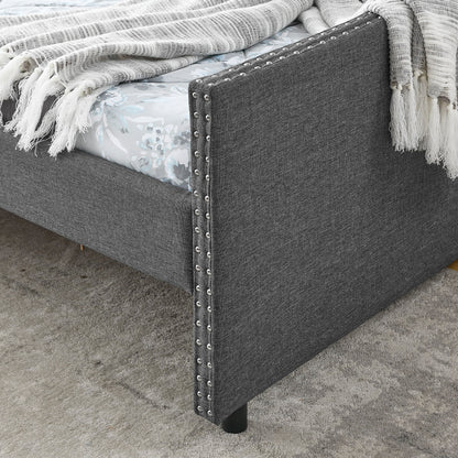 Upholstered Tufted Daybed With 2 Drawers, Waved Arms - The Sleep Loft - Online Mattress Showroom NYC