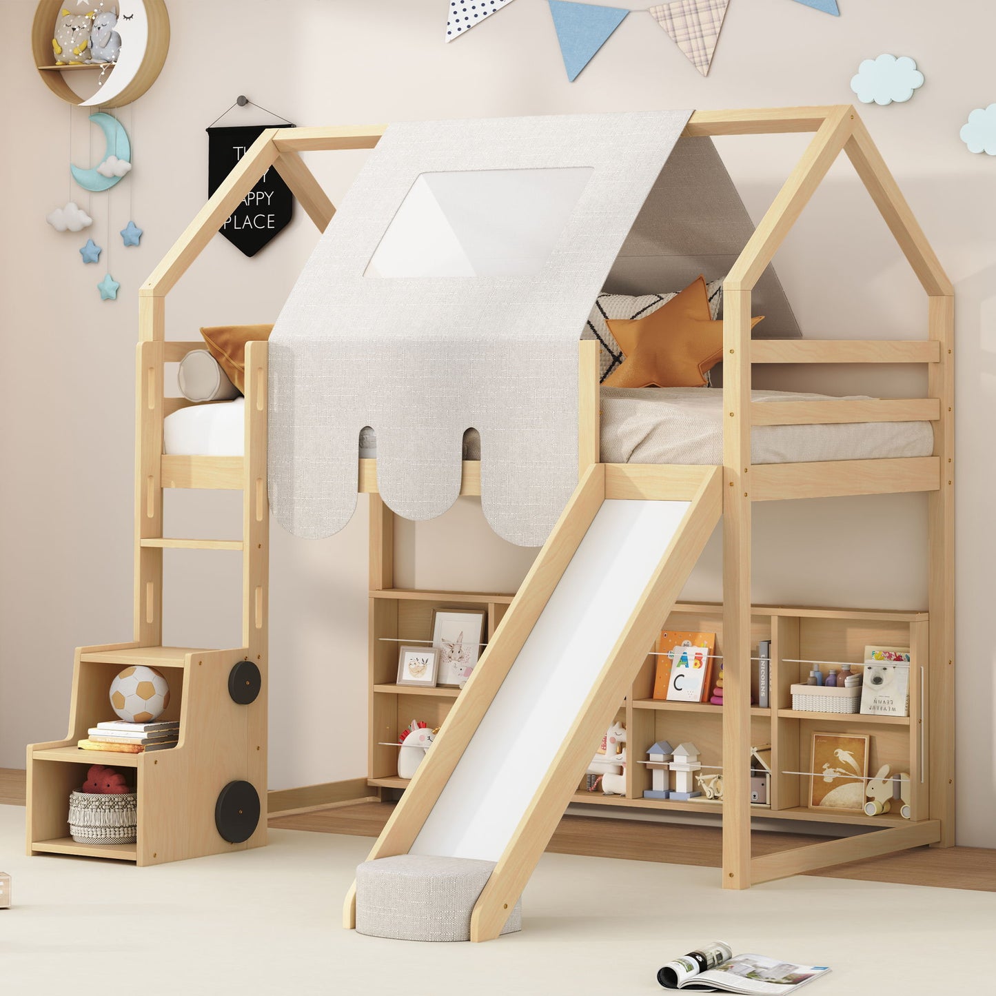 Loft Bed With House Shaped Frame And Tent - The Sleep Loft - Online Mattress Showroom NYC