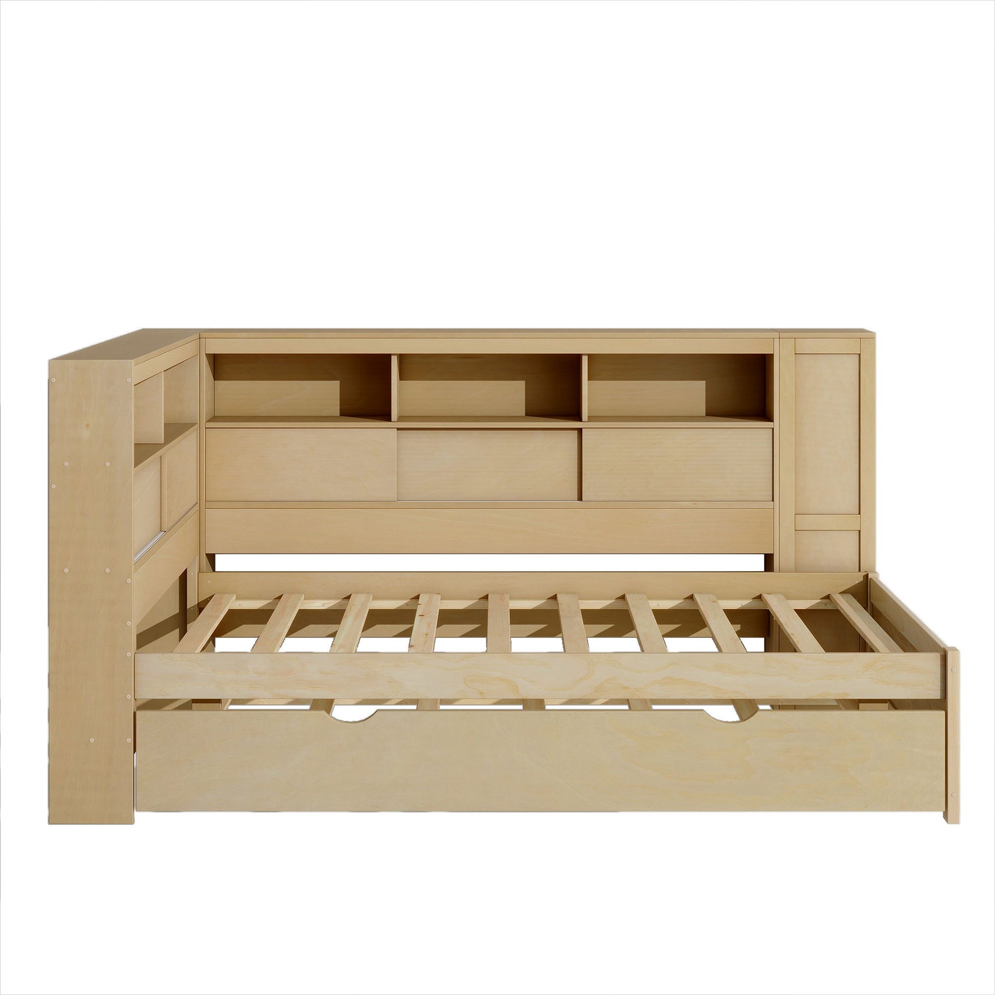 Daybed With Storage Shelves, USB Charging, And Trundle Bed - The Sleep Loft - Online Mattress Showroom NYC