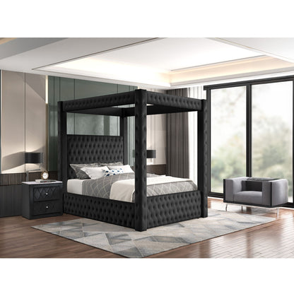 Modern 4 Poster Bed With Tufted Headboard And Footboard - The Sleep Loft - Online Mattress Showroom NYC