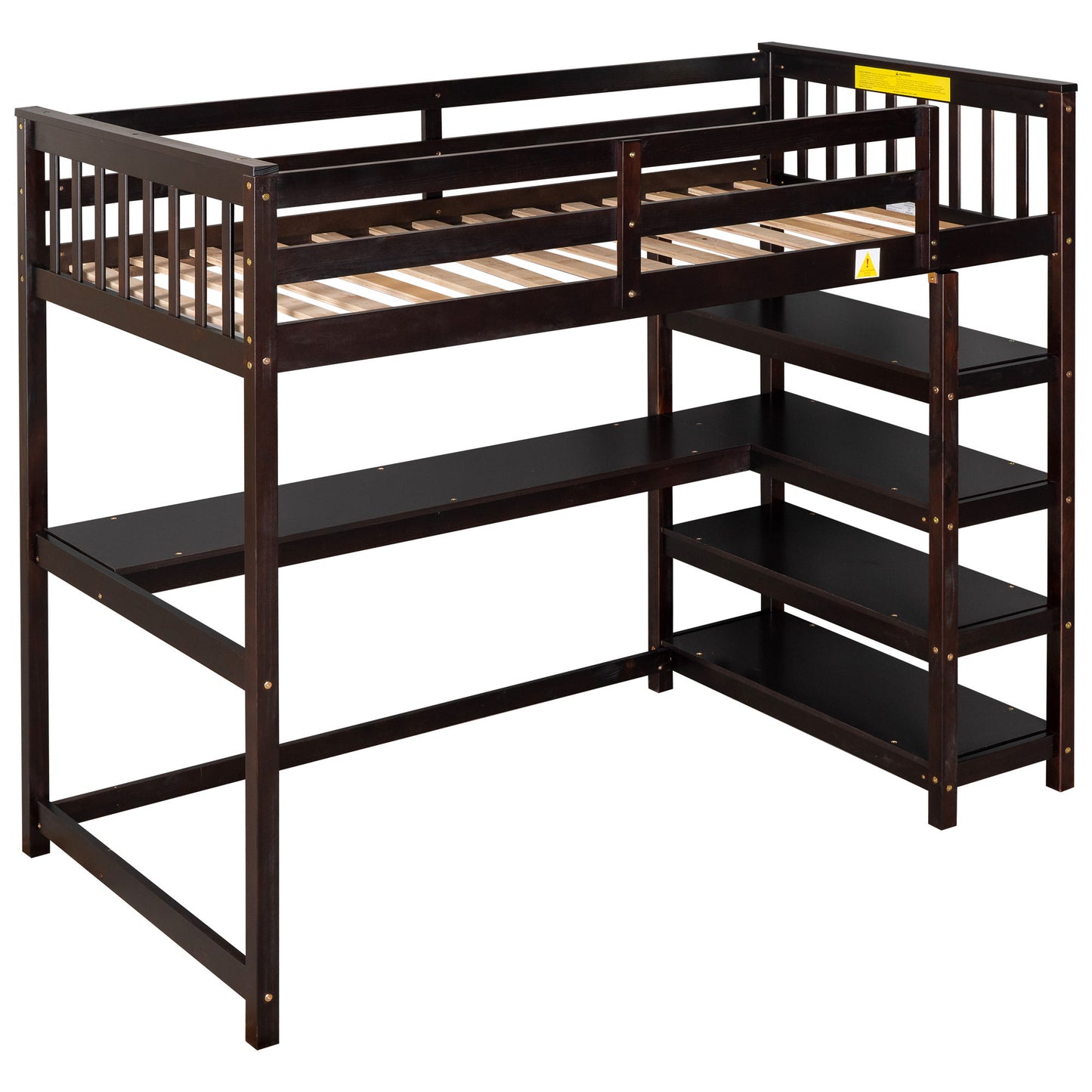 Loft Bed With Storage Shelves And Under Bed Desk - The Sleep Loft - Online Mattress Showroom NYC