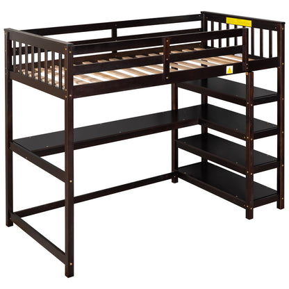 Loft Bed With Storage Shelves And Under Bed Desk - The Sleep Loft - Online Mattress Showroom NYC