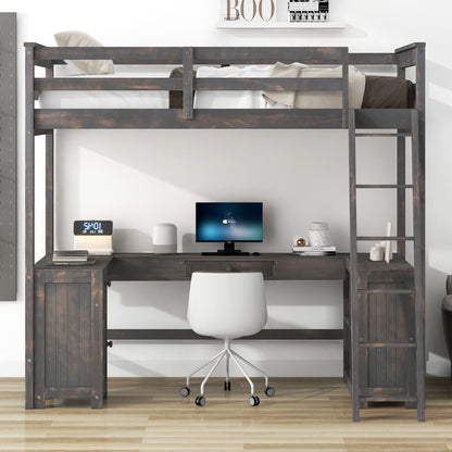 Loft Bed With U-Shaped Desk, Drawers, And Storage Shelves - The Sleep Loft - Online Mattress Showroom NYC
