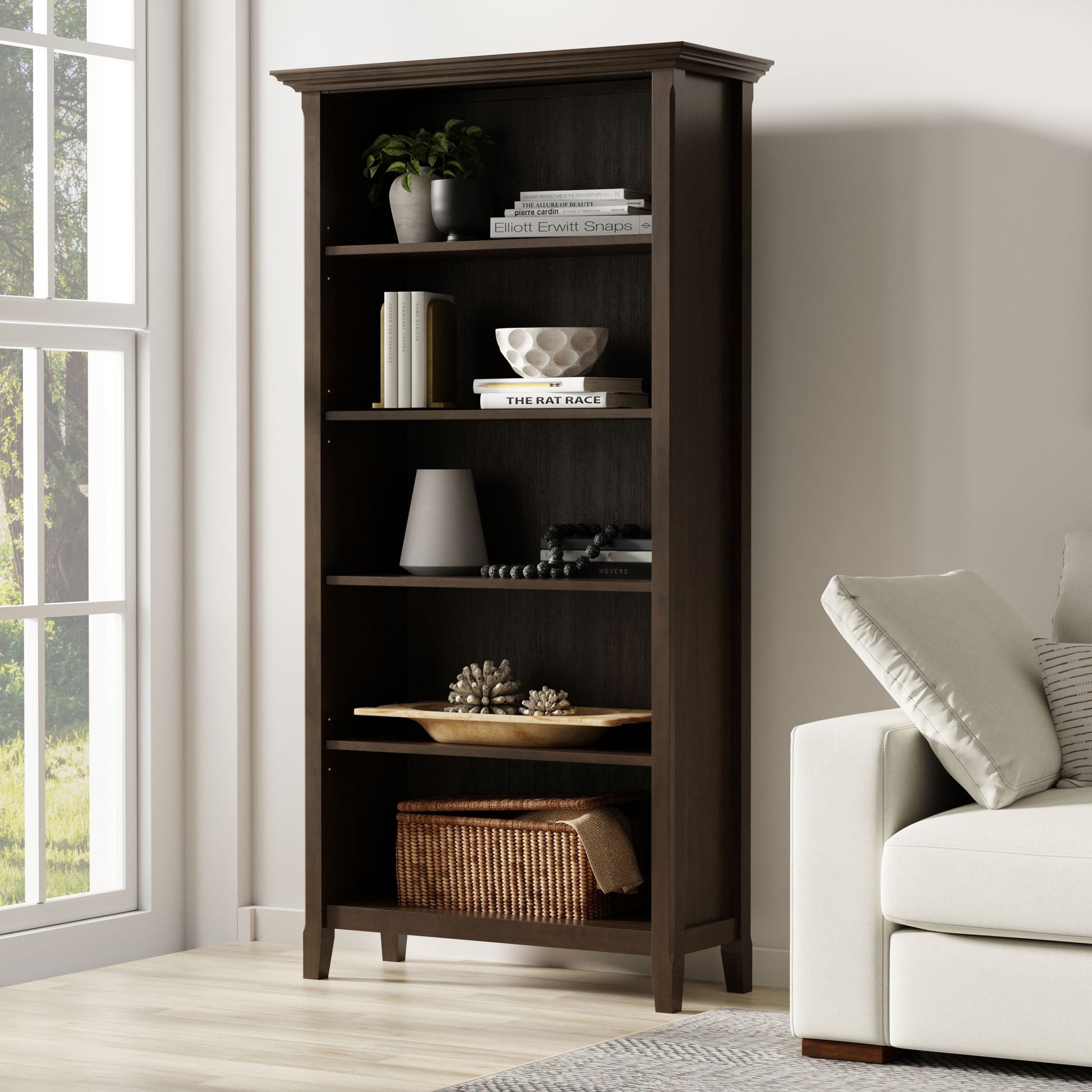 Amherst - 5 Shelf Bookcase, Handcrafted - The Sleep Loft - Online Mattress Showroom NYC