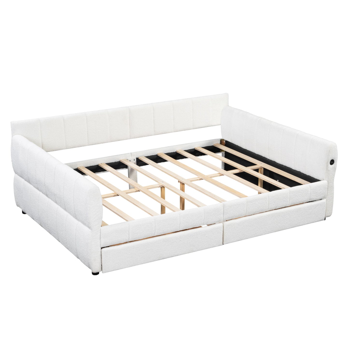 Upholstered Platform Bed With USB Charging