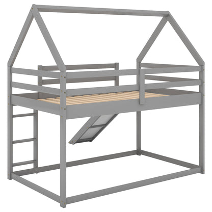 House Shape Bunk Bed With Slide And Ladder - The Sleep Loft - Online Mattress Showroom NYC