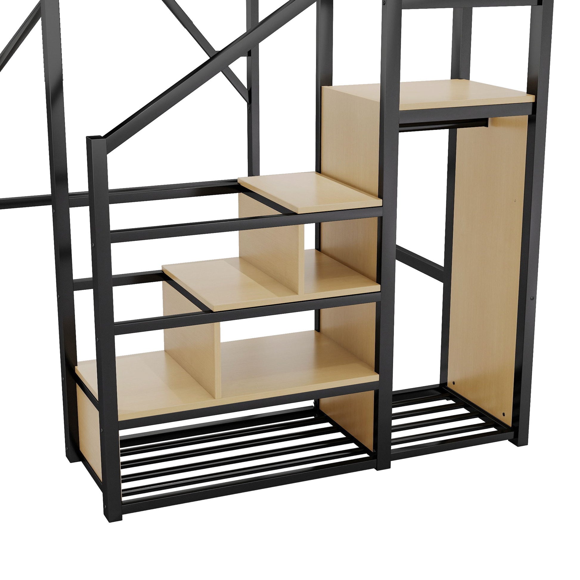 Loft Bed With Stairs, Storage Shelves, Wardrobe - The Sleep Loft - Online Mattress Showroom NYC