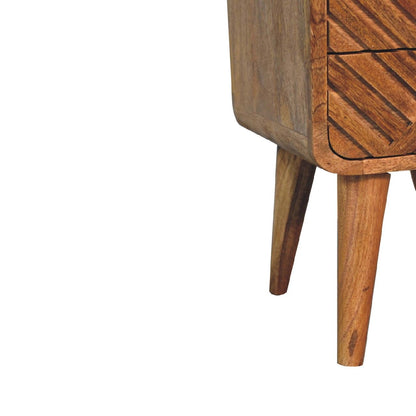 Lille - Mini Curved Nightstand - Oak - The Sleep Loft - Online Mattress Showroom NYC
