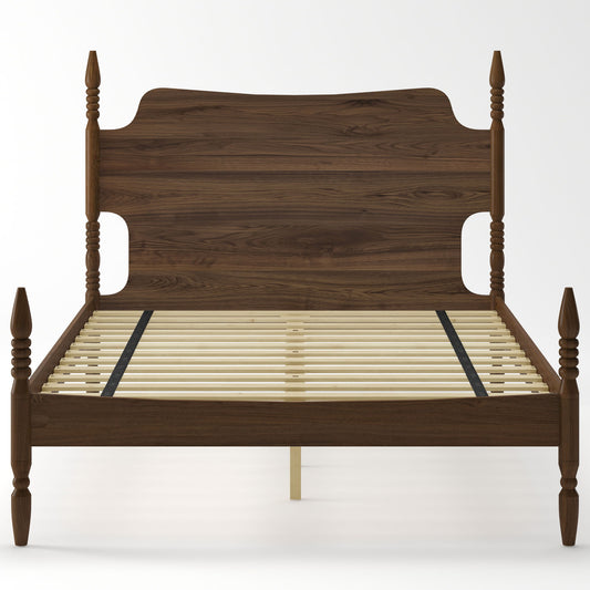 Retro 4 Poster Platform Bed Frame With Curved Tall Headboard - The Sleep Loft - Online Mattress Showroom NYC