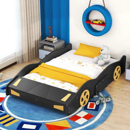 Race Car Shaped Platform Bed With Wheels And Storage - The Sleep Loft - Online Mattress Showroom NYC