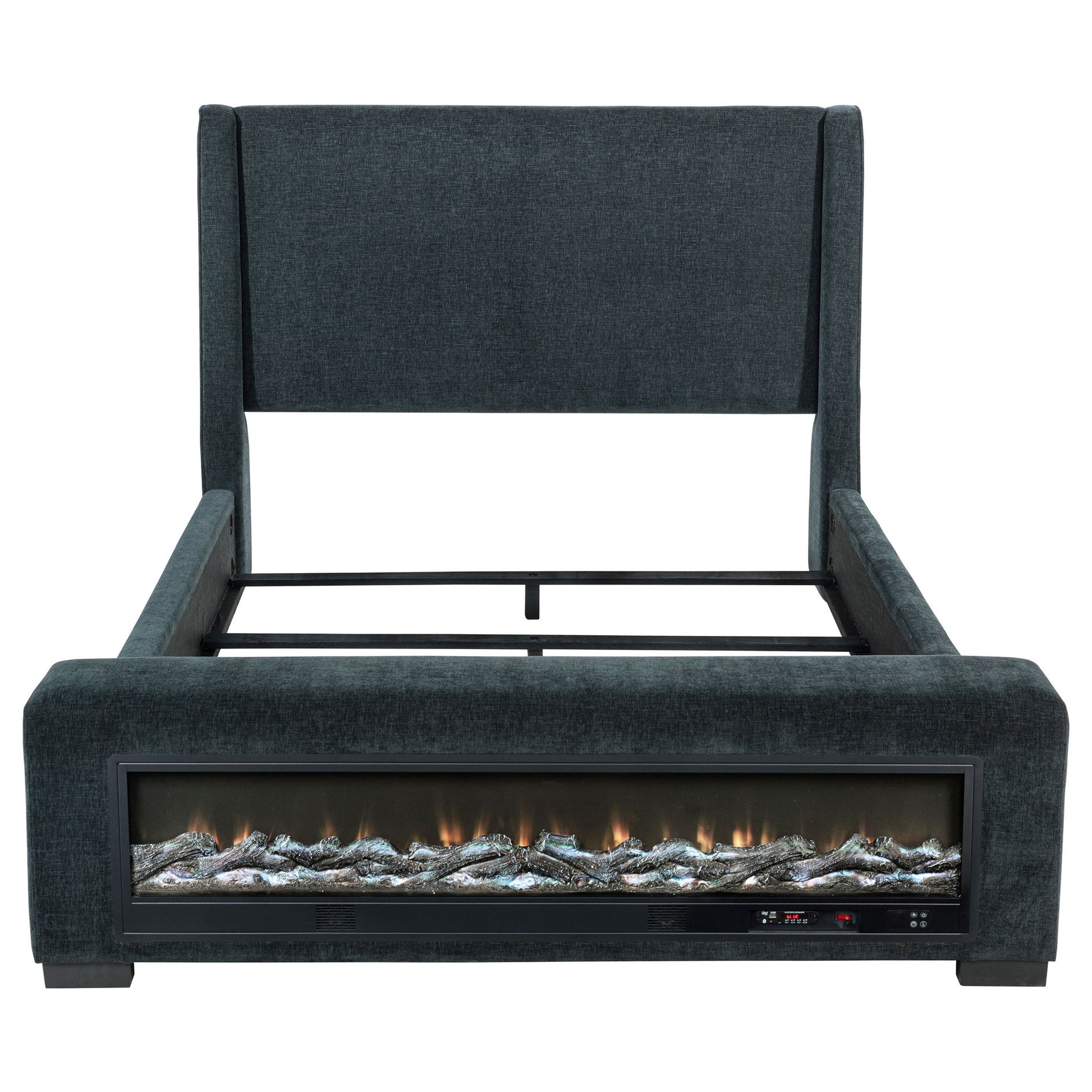 Sebastian - Upholstered Bed With Built-In Flame Visualizer And Bluetooth Speaker - The Sleep Loft - Online Mattress Showroom NYC
