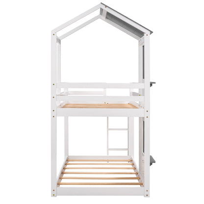 Bunk Bed Wood Bed & Roof, Window, Guardrail, Ladder - The Sleep Loft - Online Mattress Showroom NYC