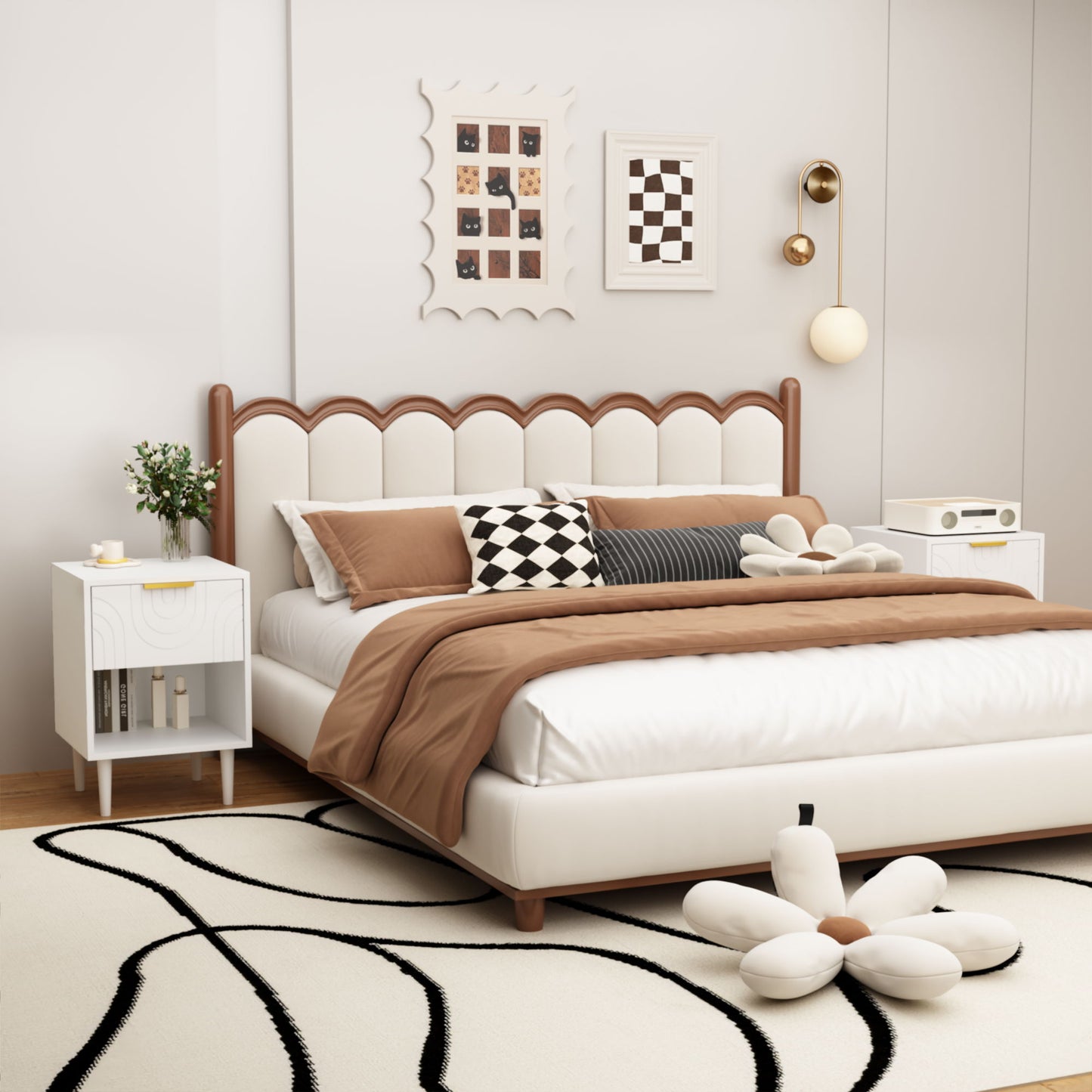 Nightstand With 1 Drawer And Open Shelf - White - The Sleep Loft - Online Mattress Showroom NYC