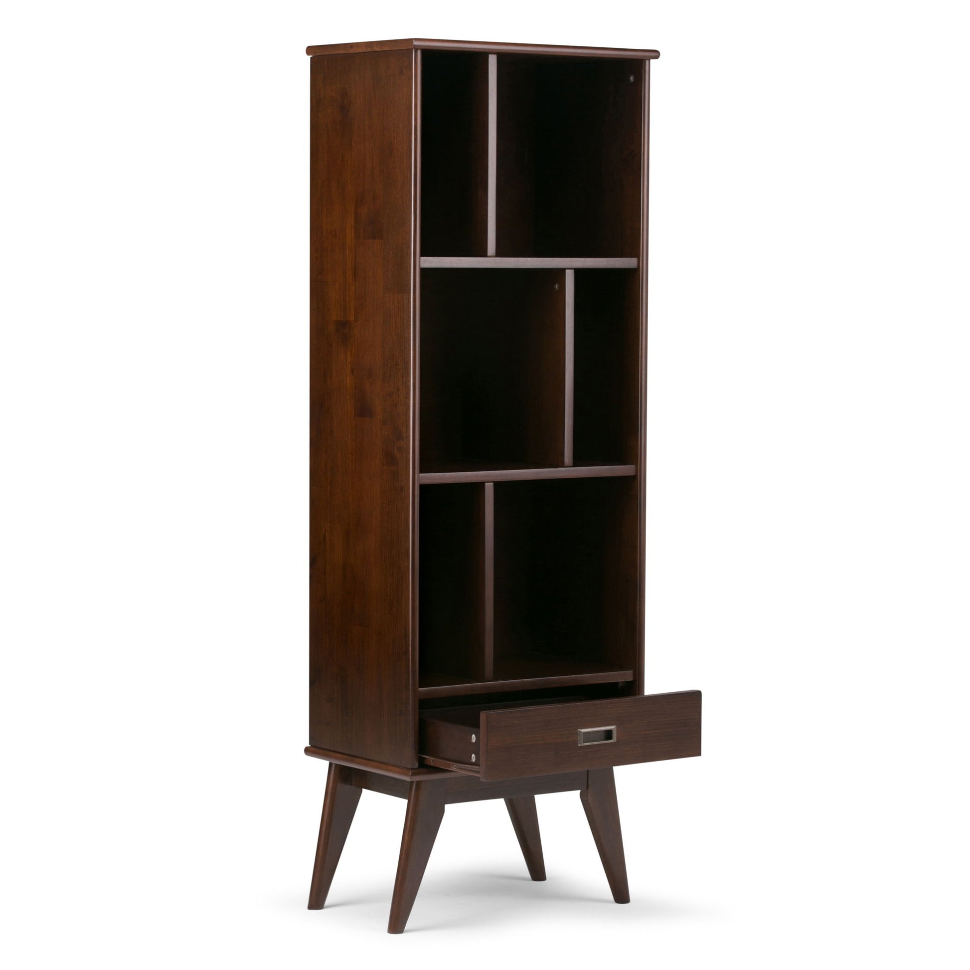 Draper - Mid Century Wide Bookcase And Storage Unit - The Sleep Loft - Online Mattress Showroom NYC