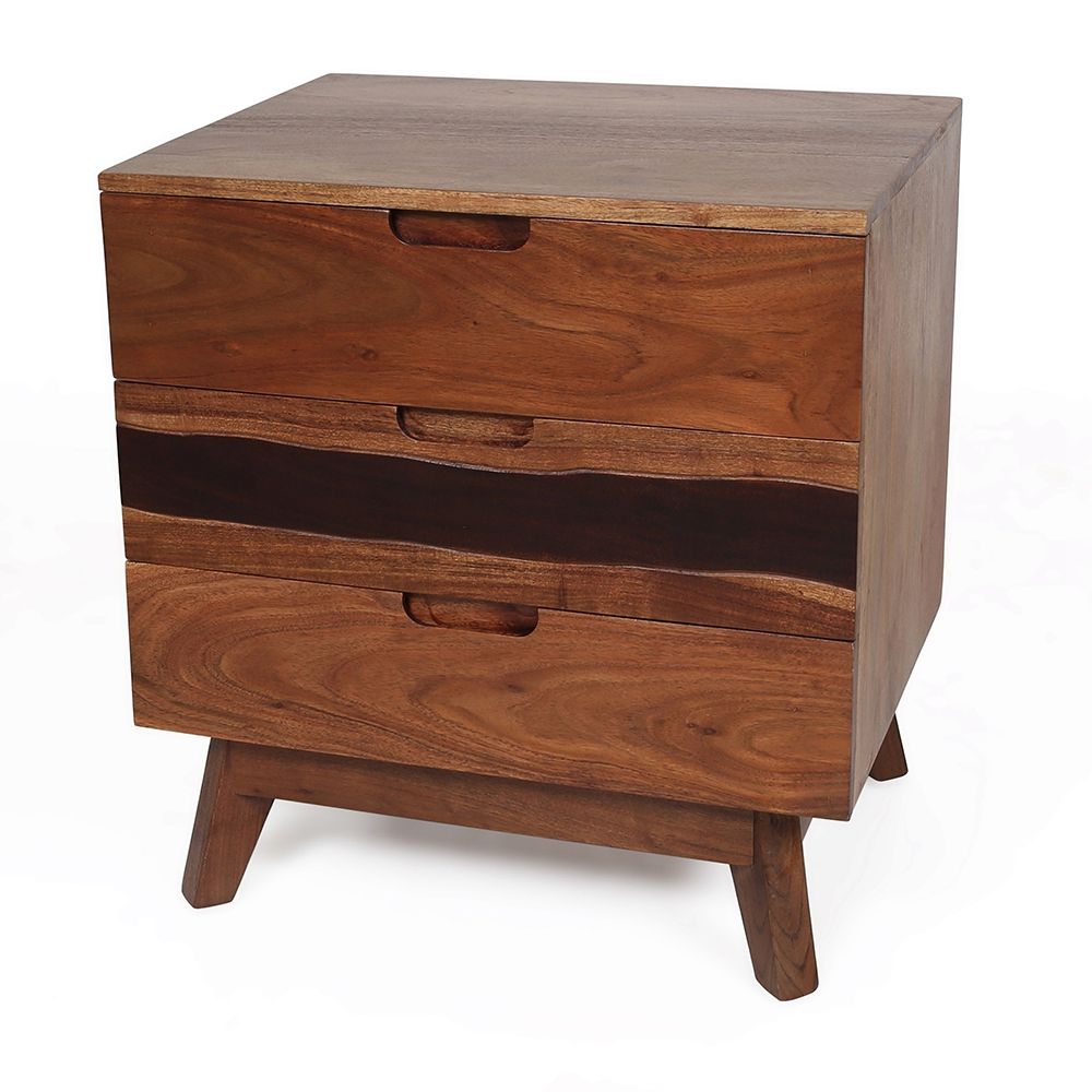 Nightstand Natural Wood - Brown - The Sleep Loft - Online Mattress Showroom NYC