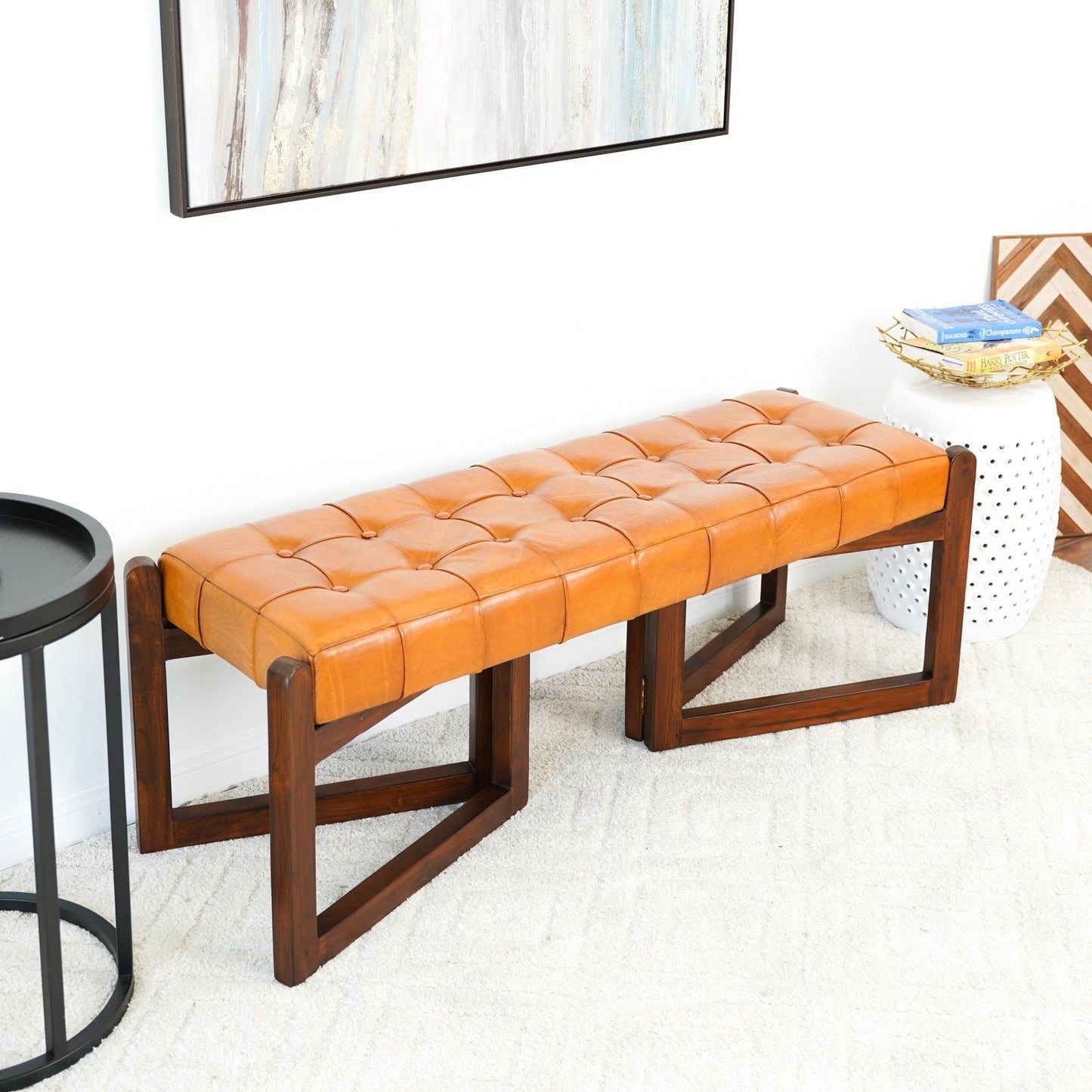 Riley - Bench - Brown / Rustic / Tan - The Sleep Loft - Online Mattress Showroom NYC
