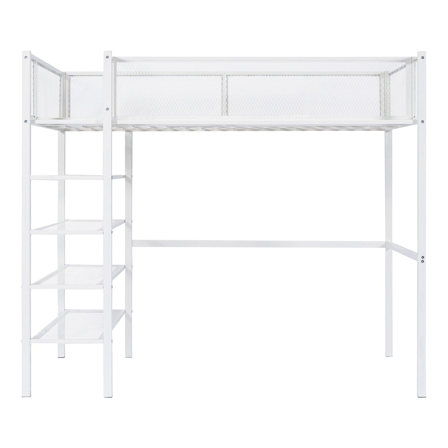 Loft Bed With 4 Tier Shelves And Storage - The Sleep Loft - Online Mattress Showroom NYC