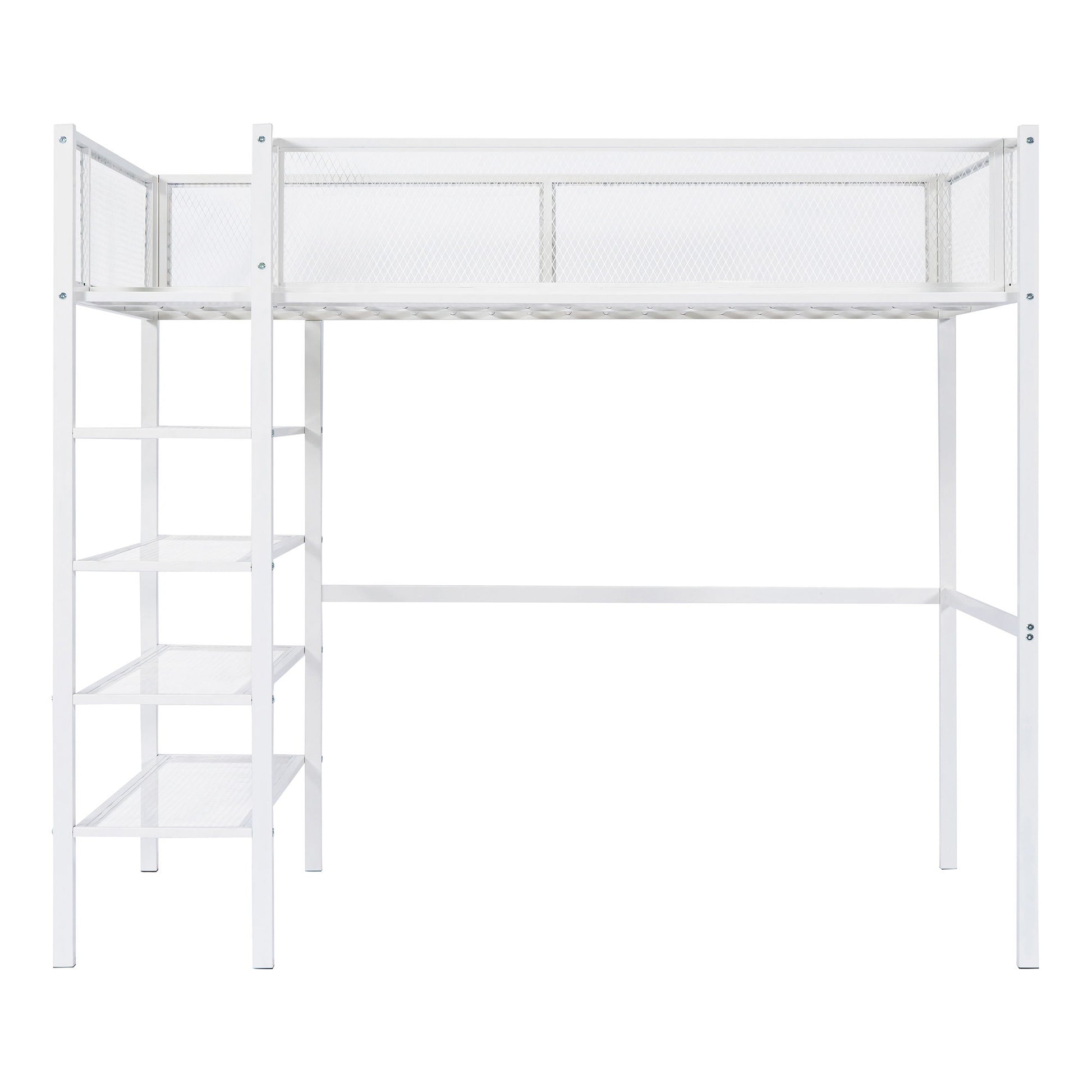 Loft Bed With 4 Tier Shelves And Storage - The Sleep Loft - Online Mattress Showroom NYC