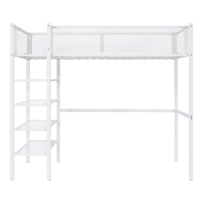 Loft Bed With 4 Tier Shelves And Storage - The Sleep Loft - Online Mattress Showroom NYC