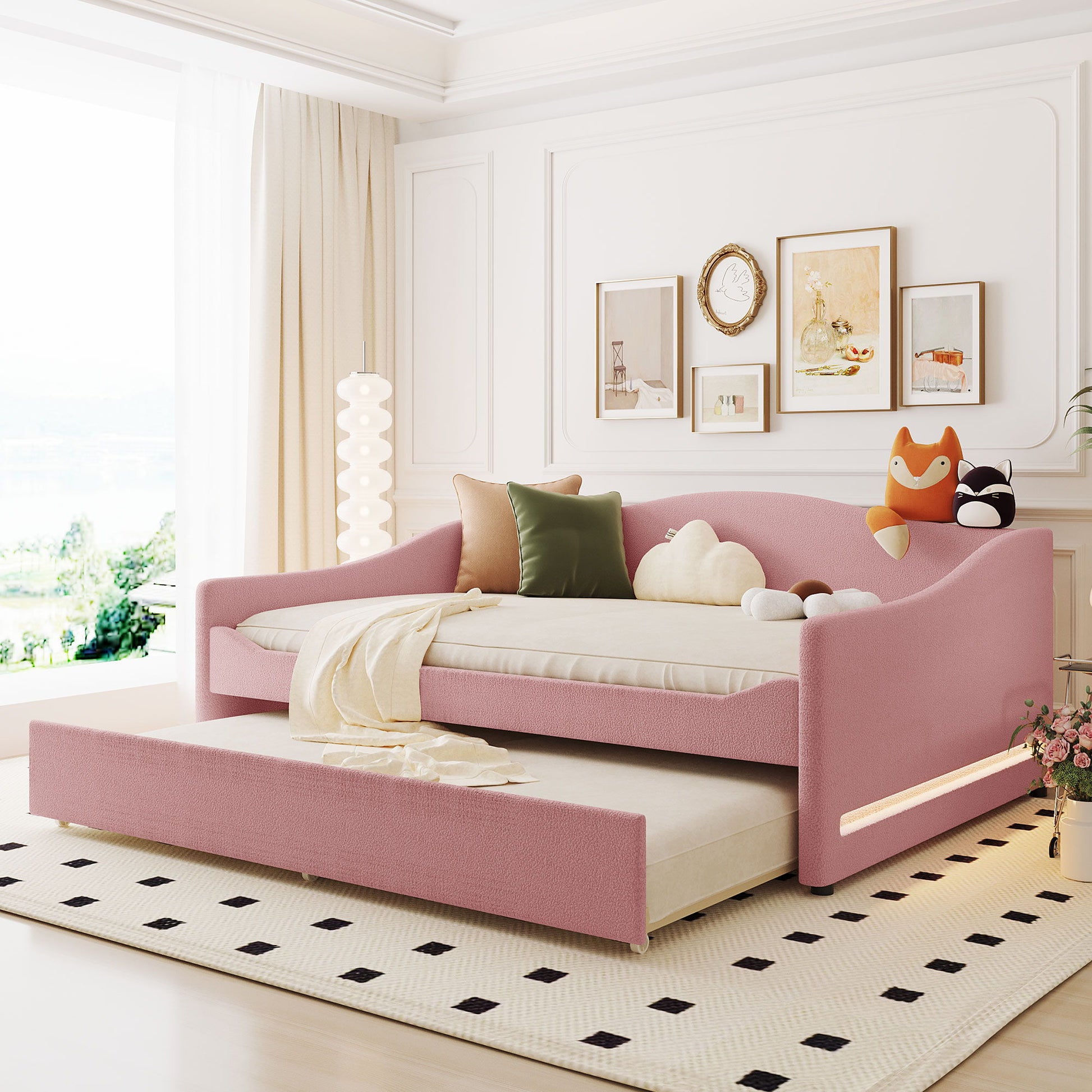 Upholstered Daybed With Light And Trundle - The Sleep Loft - Online Mattress Showroom NYC