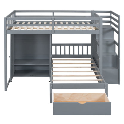 Bunk Bed With Wardrobe, Drawers - The Sleep Loft - Online Mattress Showroom NYC