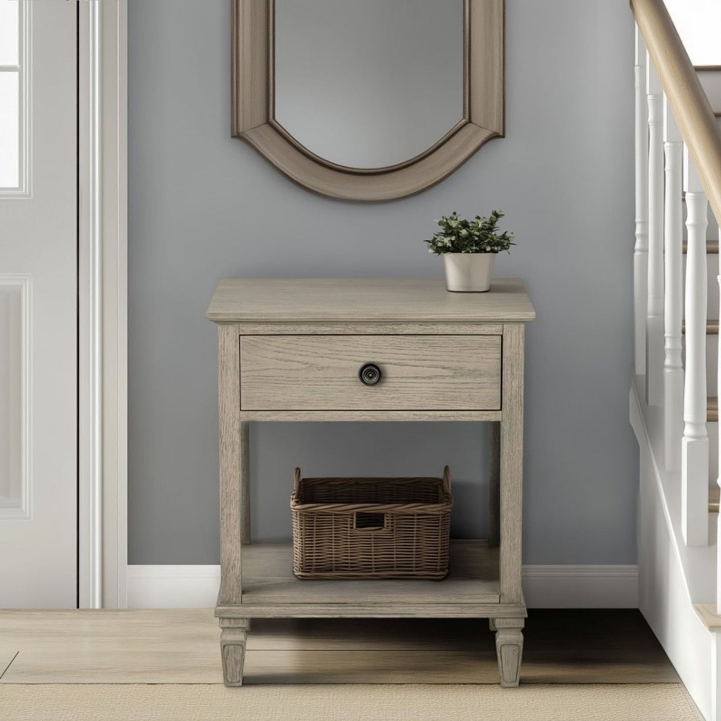 Victoria - Bedside Table With Drawer And Shelf - The Sleep Loft - Online Mattress Showroom NYC