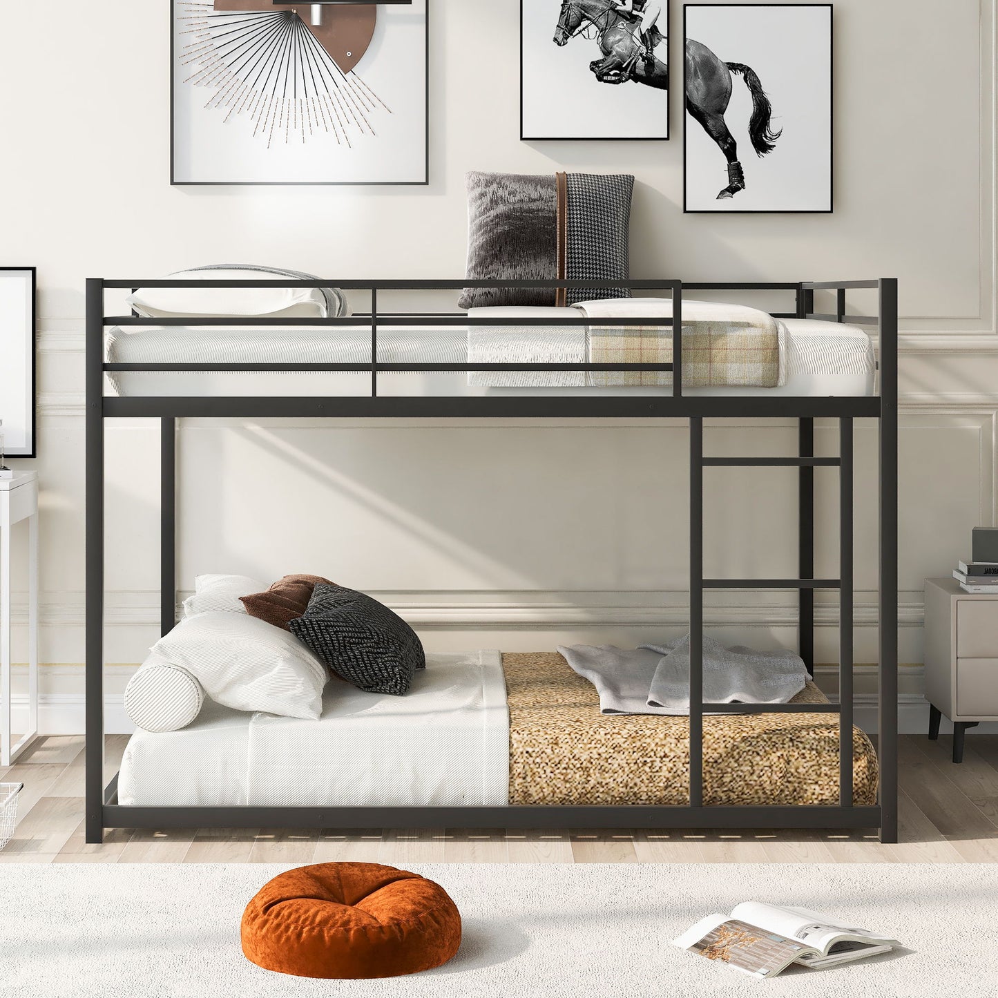 Metal Bunk Bed, Low Bunk Bed With Ladder - The Sleep Loft - Online Mattress Showroom NYC