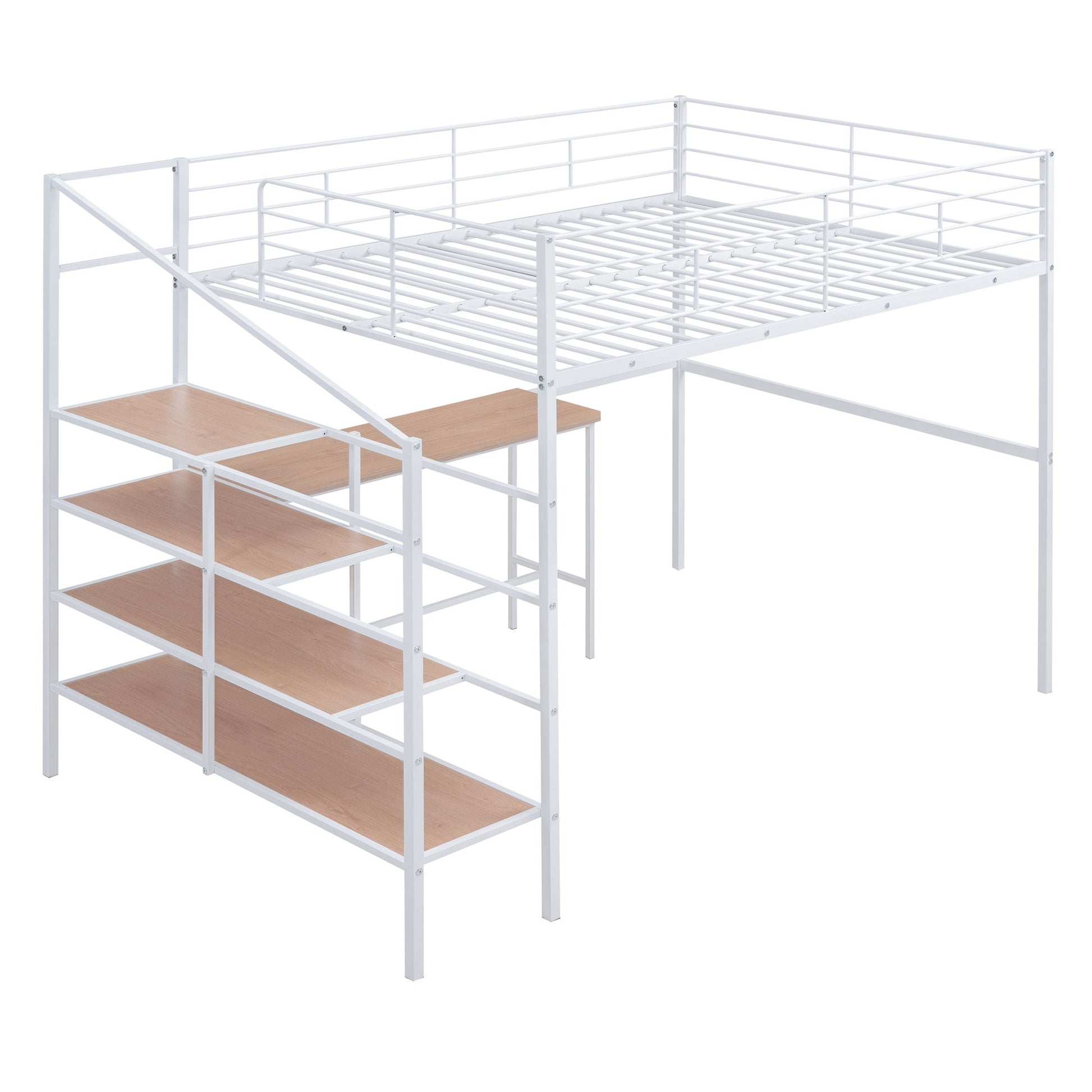 Loft Bed With Desk And Lateral Storage Ladder - The Sleep Loft - Online Mattress Showroom NYC