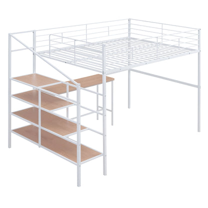 Loft Bed With Desk And Lateral Storage Ladder - The Sleep Loft - Online Mattress Showroom NYC