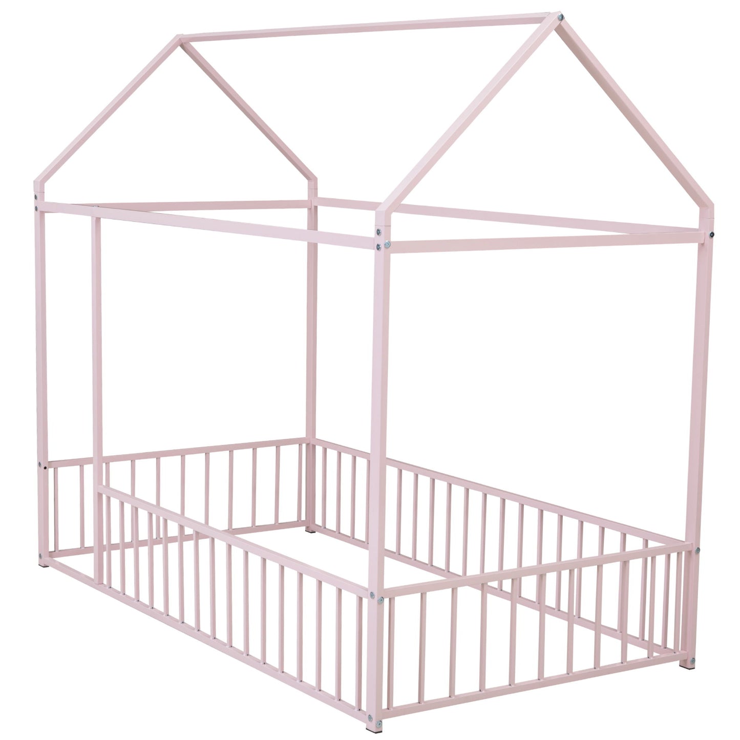 Metal Bed House Bed Frame With Fence - The Sleep Loft - Online Mattress Showroom NYC