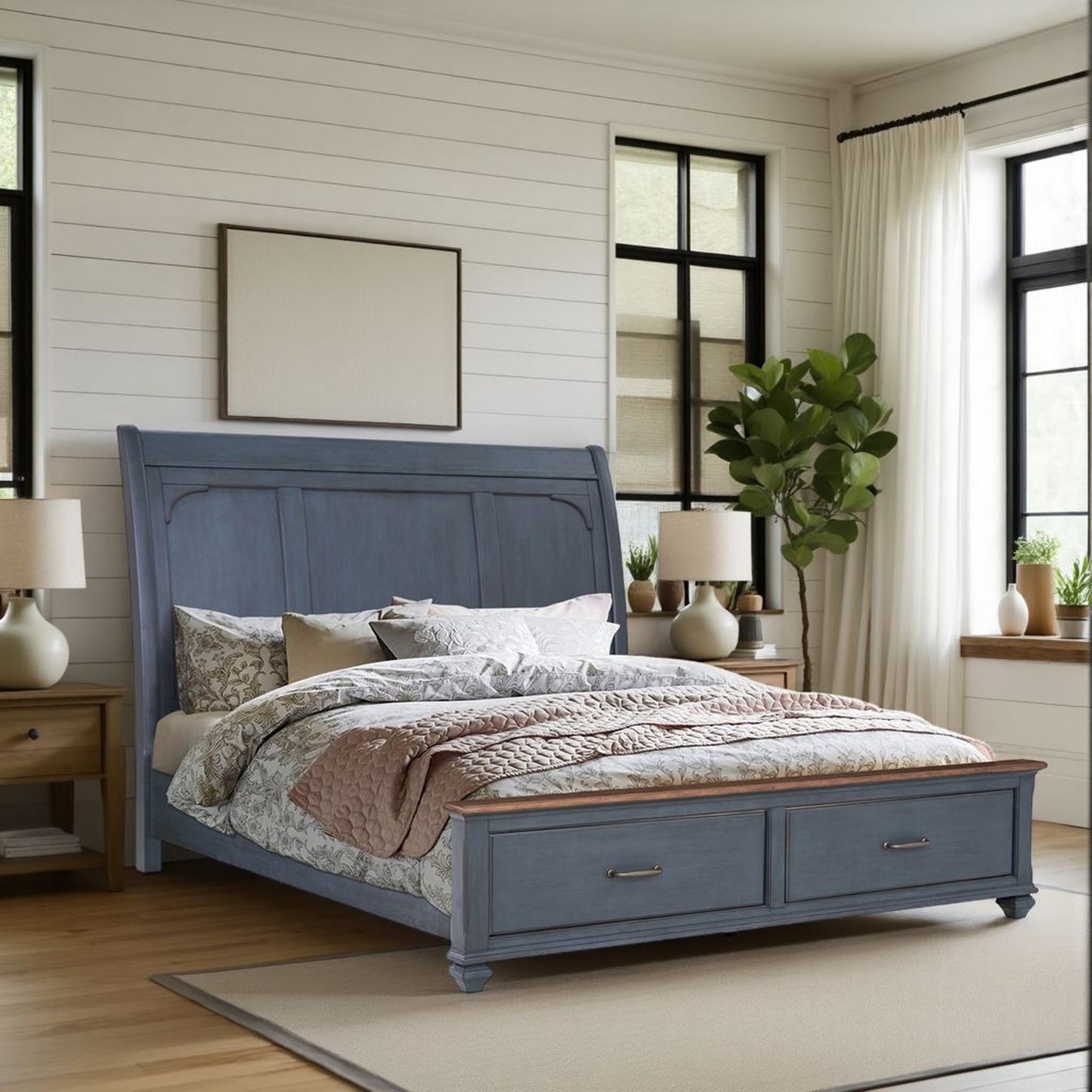 Sleigh Bed & USB Ports - The Sleep Loft - Online Mattress Showroom NYC