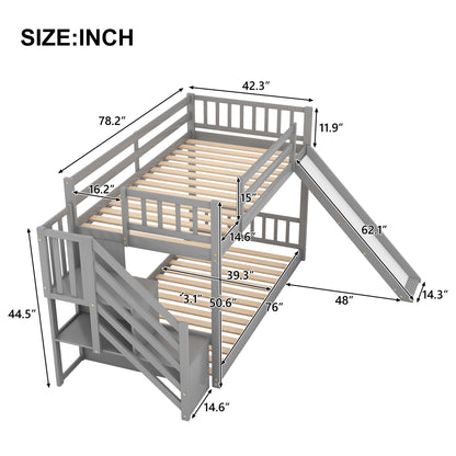 Bunk Bed With Convertible Slide And Stairway - The Sleep Loft - Online Mattress Showroom NYC