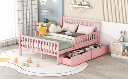 Platform Bed With Guardrails On Both Sides And 2 Storage Drawers - The Sleep Loft - Online Mattress Showroom NYC