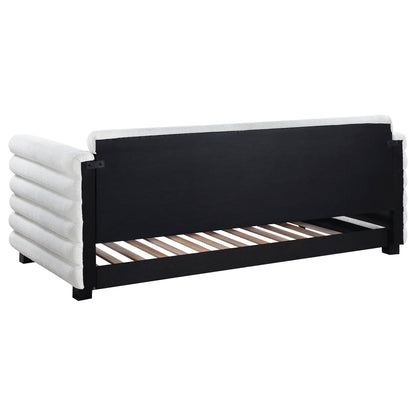 Fandango - Upholstered Twin Day Bed With Trundle - White - The Sleep Loft - Online Mattress Showroom NYC