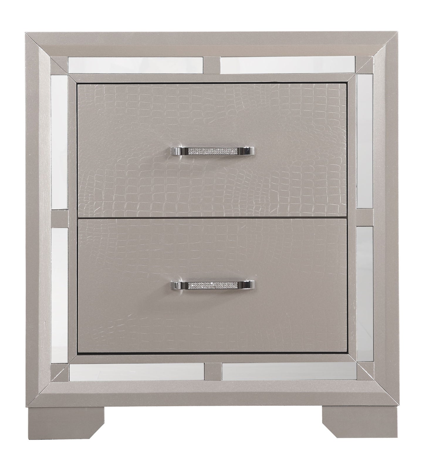 Elegant Nightstand - Silver Champagne - The Sleep Loft - Online Mattress Showroom NYC