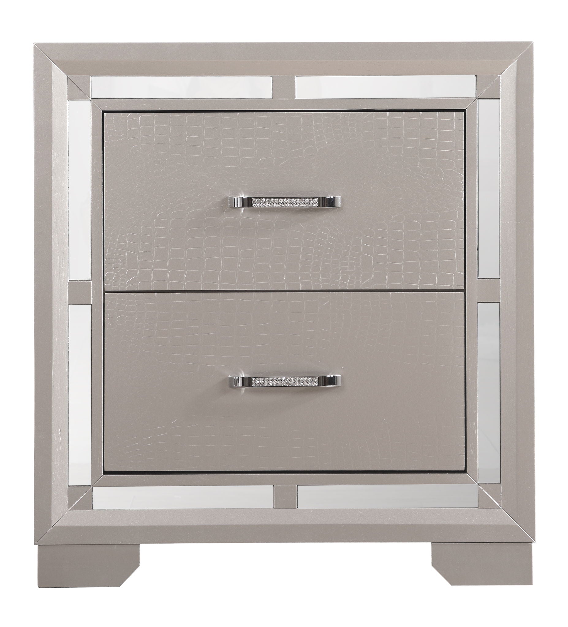 Elegant Nightstand - Silver Champagne - The Sleep Loft - Online Mattress Showroom NYC