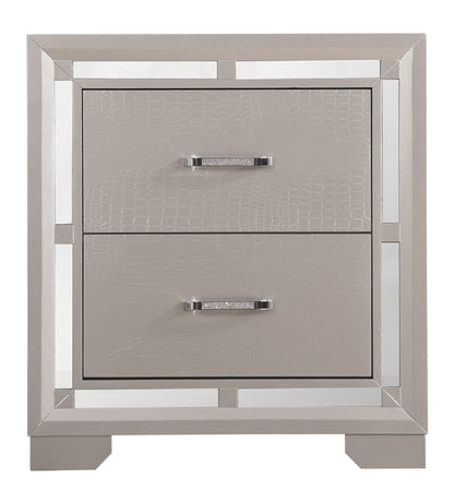 Elegant Nightstand - Silver Champagne - The Sleep Loft - Online Mattress Showroom NYC
