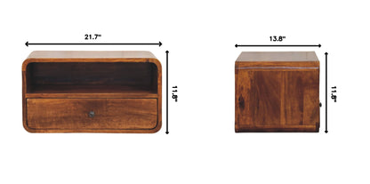 Curved Upper Slot Floating Nightstand - The Sleep Loft - Online Mattress Showroom NYC