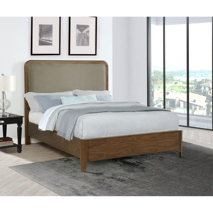 Verona - Queen Upholstered Panel Bed - Walnut - The Sleep Loft - Online Mattress Showroom NYC
