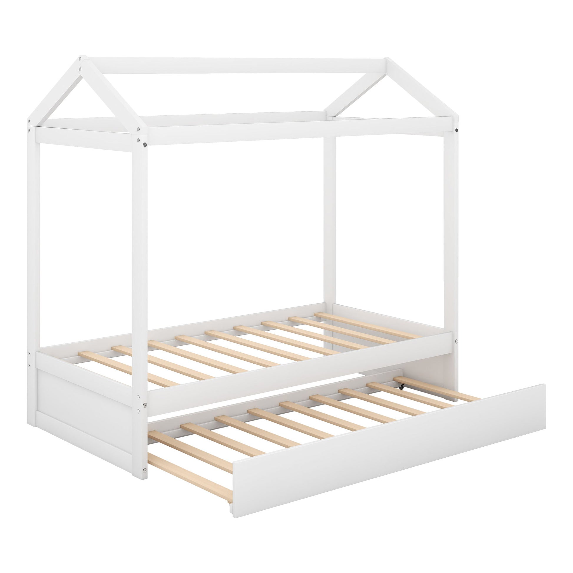 House Bed With Trundle In, Twin Size - White - The Sleep Loft - Online Mattress Showroom NYC