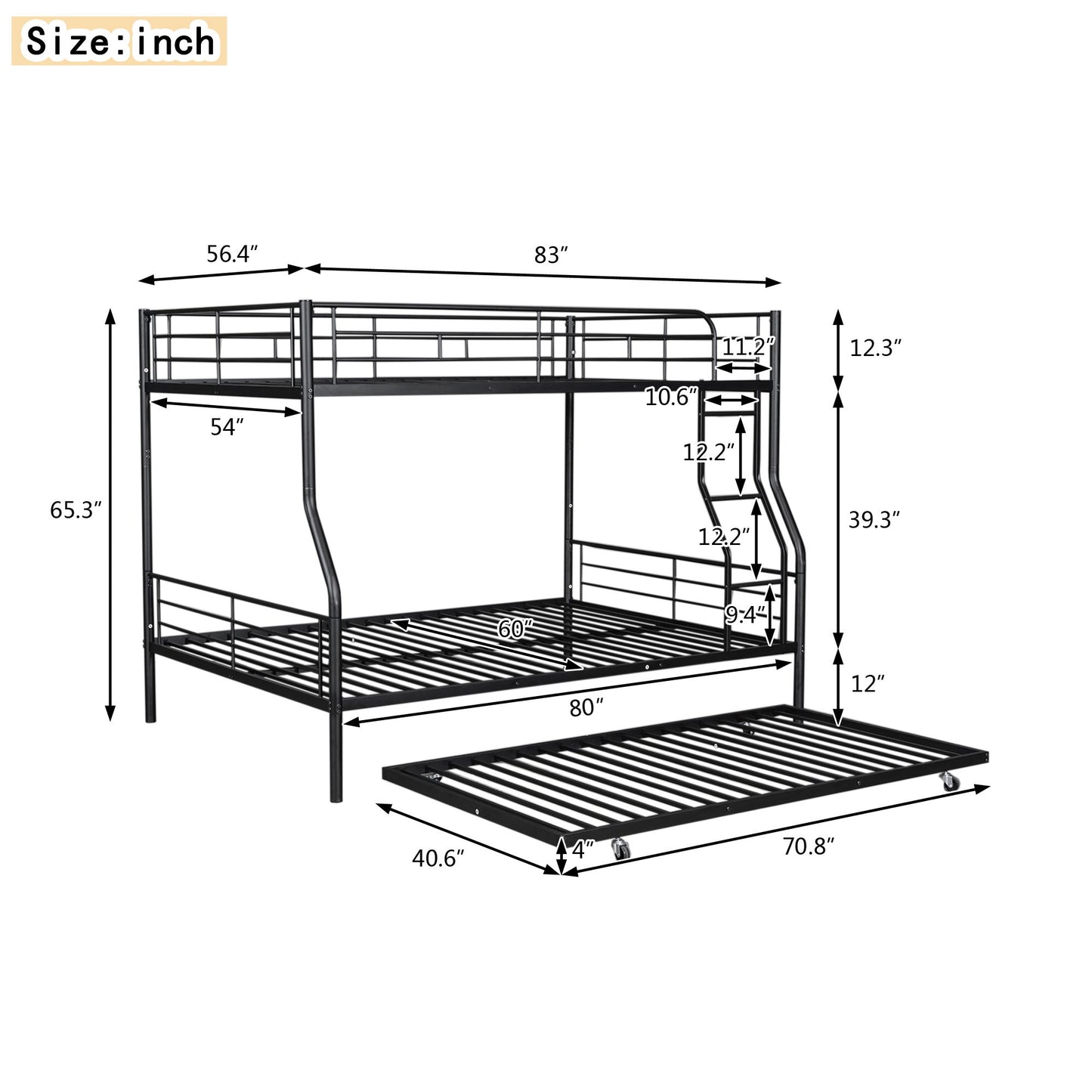 Steel Construction Bunk Bed - The Sleep Loft - Online Mattress Showroom NYC