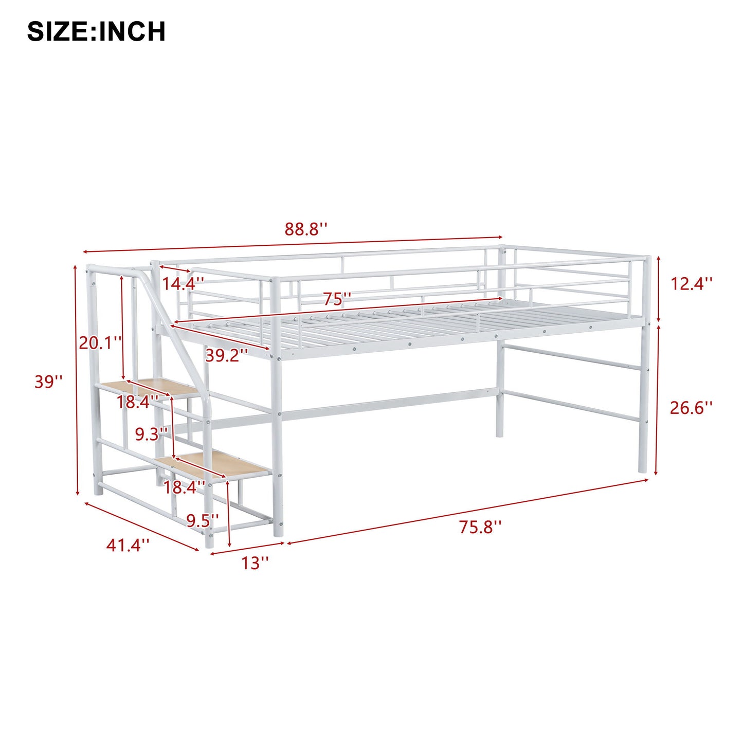 Loft Bed With Storage Stairs And Metal Frame - The Sleep Loft - Online Mattress Showroom NYC