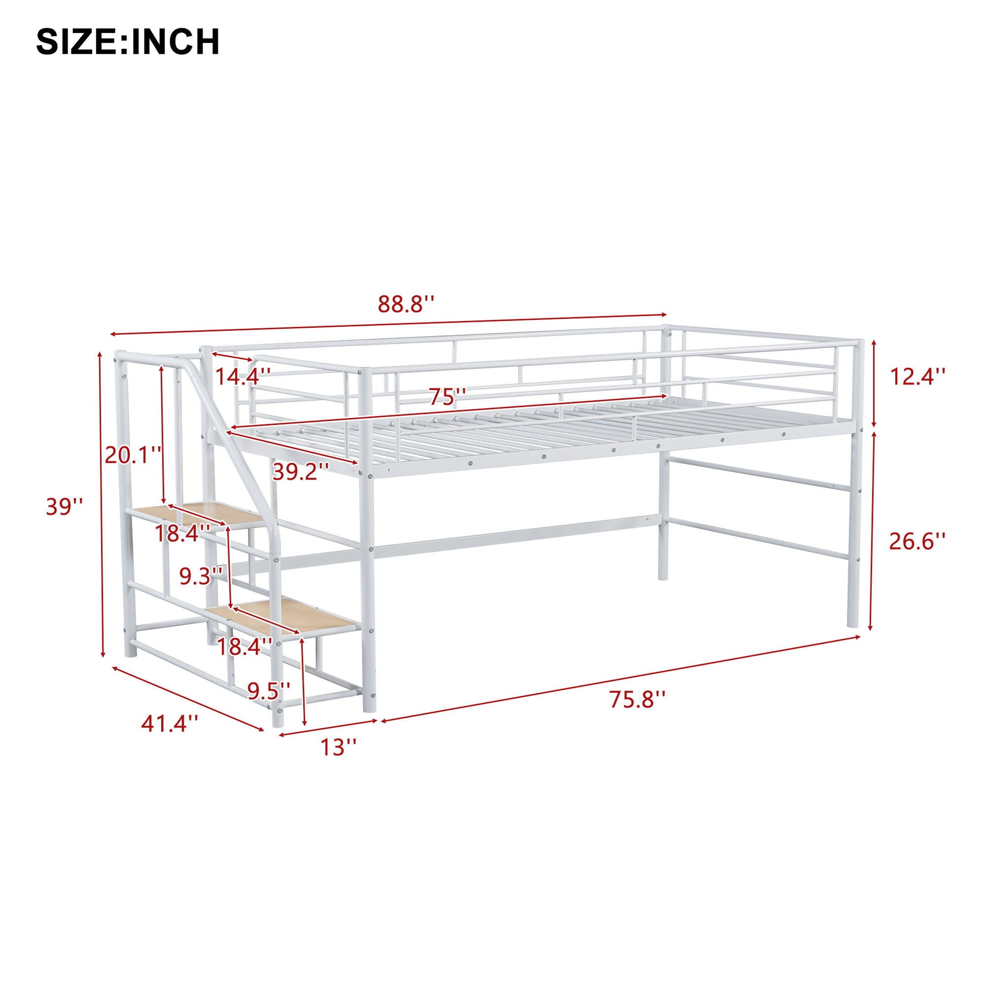 Loft Bed With Storage Stairs And Metal Frame - The Sleep Loft - Online Mattress Showroom NYC