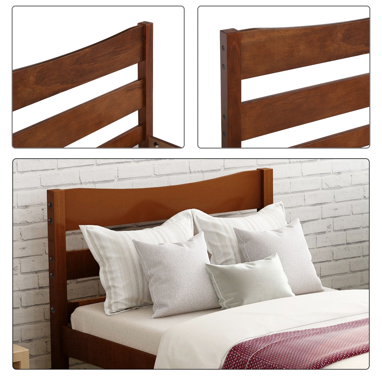 Twin Size Platform Bed With Headboard And Wooden Slat Support - The Sleep Loft - Online Mattress Showroom NYC