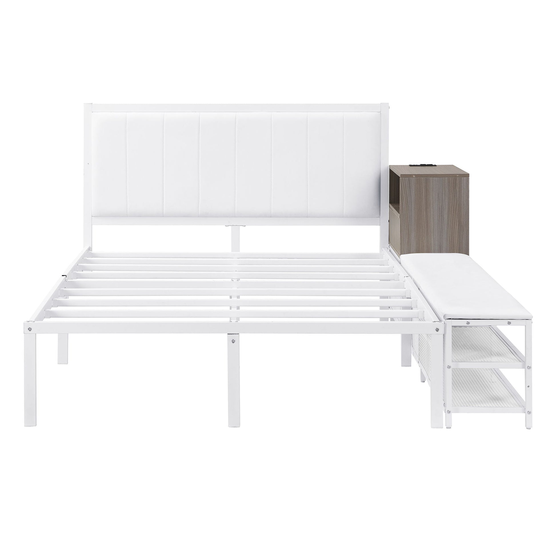 Platform Bed With 2 Tier Storage Shelves, Storage Cabinet - The Sleep Loft - Online Mattress Showroom NYC