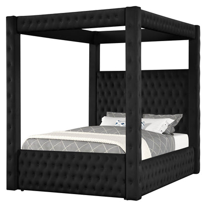 Modern 4 Poster Bed With Tufted Headboard And Footboard - The Sleep Loft - Online Mattress Showroom NYC