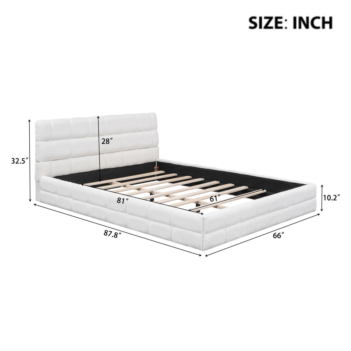 Upholstered Platform Bed With Headboard - The Sleep Loft - Online Mattress Showroom NYC