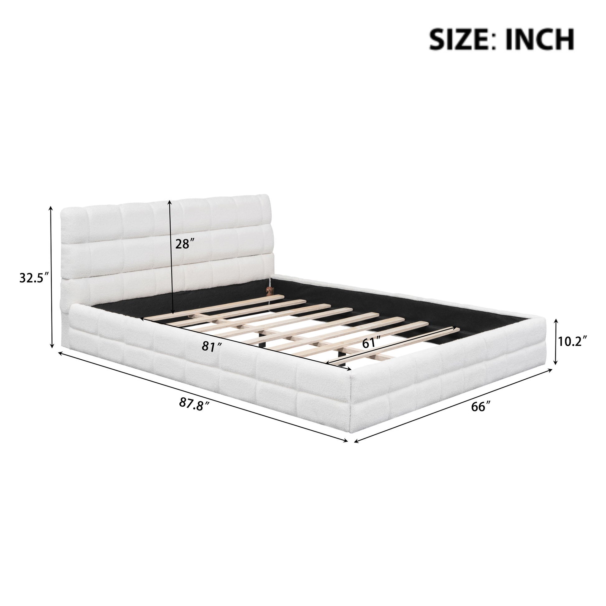 Upholstered Platform Bed With Headboard - The Sleep Loft - Online Mattress Showroom NYC