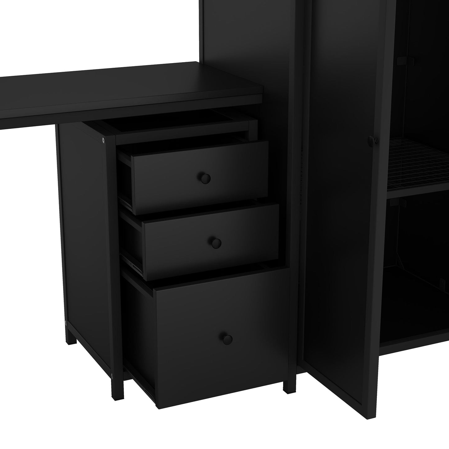 Full Size Loft Bed With Desk Set And Wardrobe - Black - The Sleep Loft - Online Mattress Showroom NYC