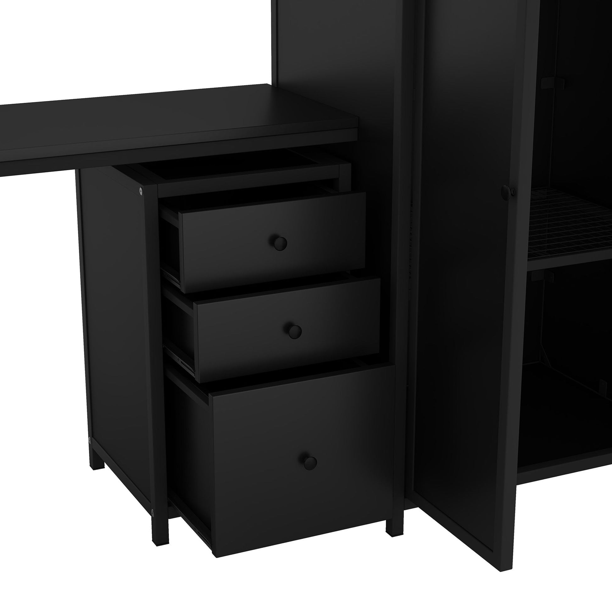 Full Size Loft Bed With Desk Set And Wardrobe - Black - The Sleep Loft - Online Mattress Showroom NYC
